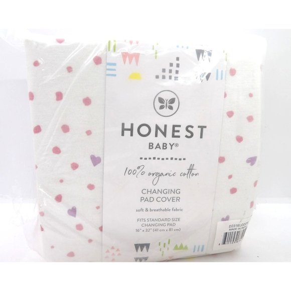 Changing Pad Covers by Honest Baby Pink and Pink and White Print NEW - Picture 1 of 4